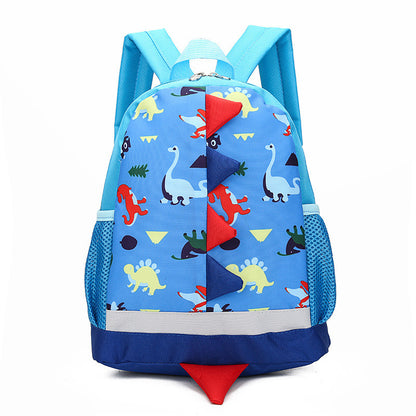 Cartoon Dinosaur Children Bag Kindergarten Children School Bag, Breathable, double root.