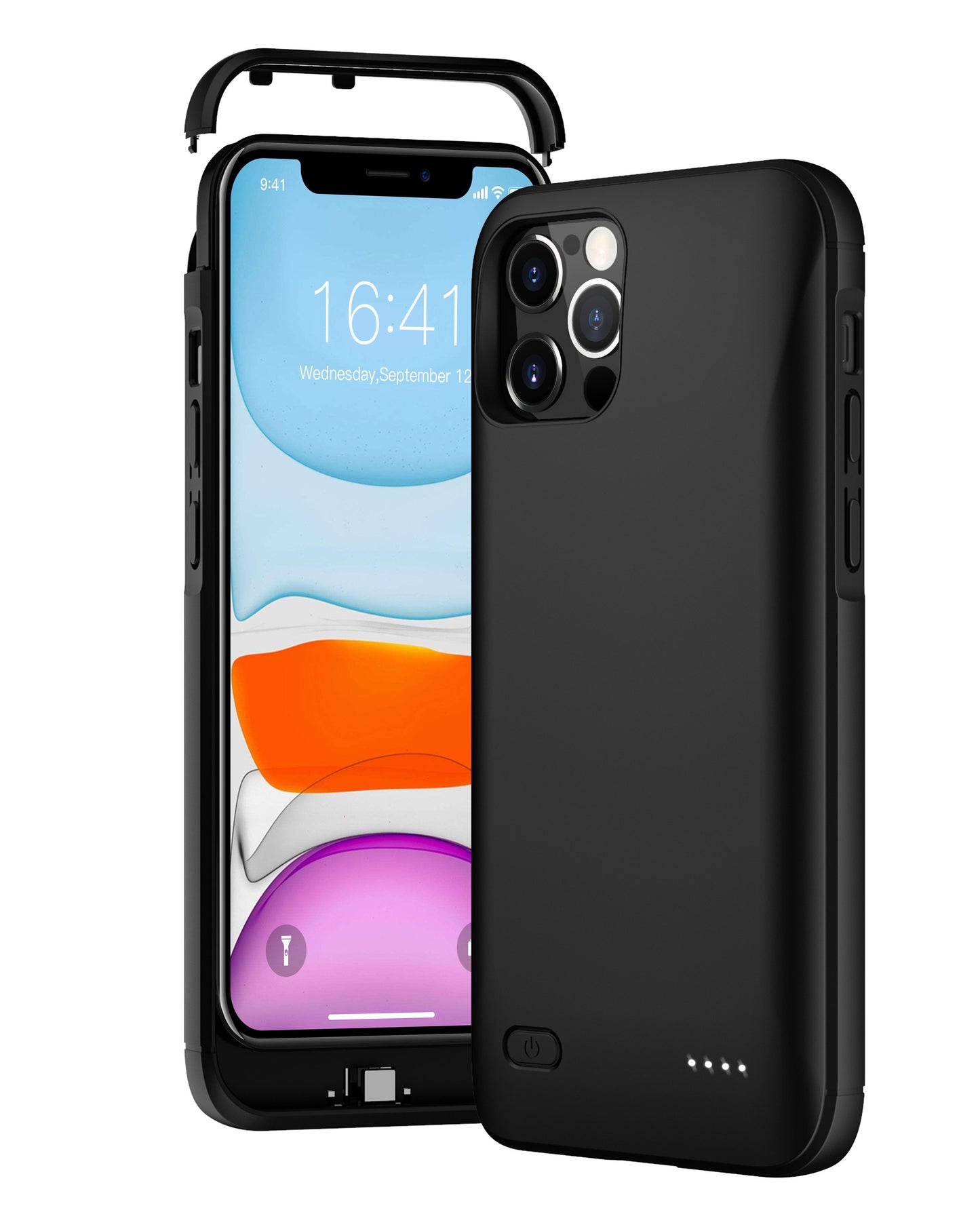 Large-capacity charging case with back clip battery