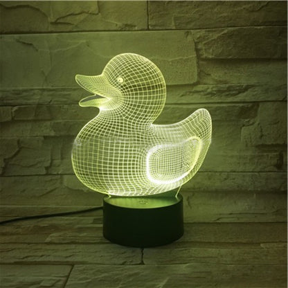 Little yellow duck 3D night light creative cartoon table lamp