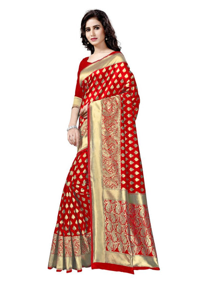 Generic Women's Banarasi Cotton Silk Sarees Saree