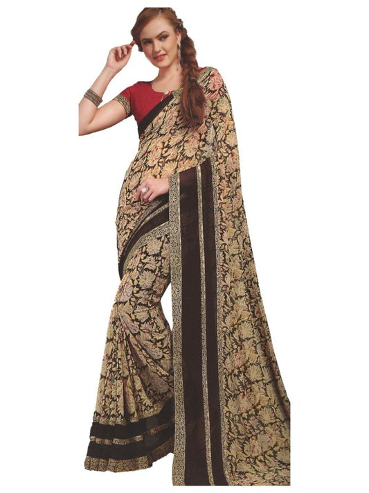 Georgette Digital Printed Saree With Blouse Multi