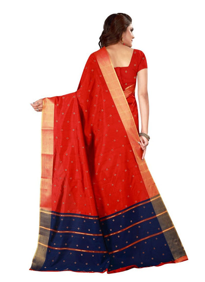 Generic Women's Cotton silk blend Saree with