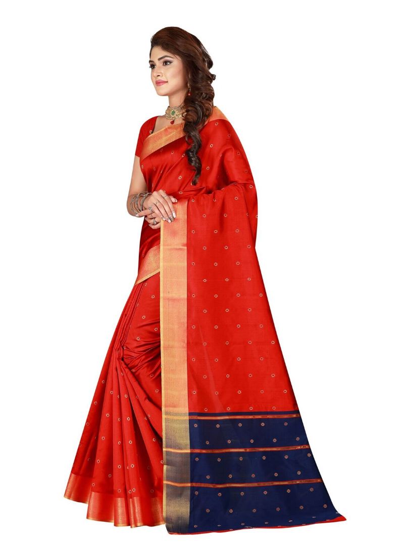 Generic Women's Cotton silk blend Saree with