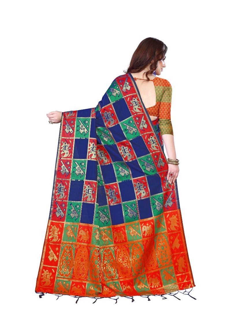 Generic Women's Kanjivaram Silk Saree with Blouse