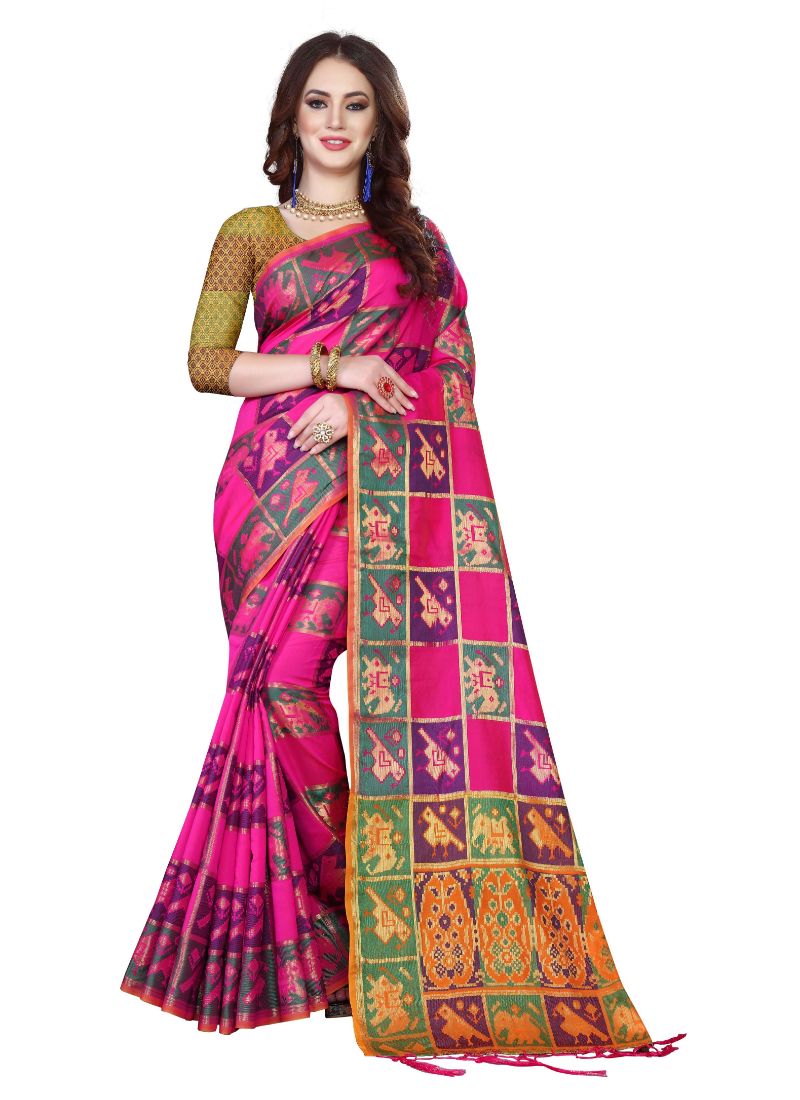 Generic Women's Kanjivaram Silk Saree with Blouse