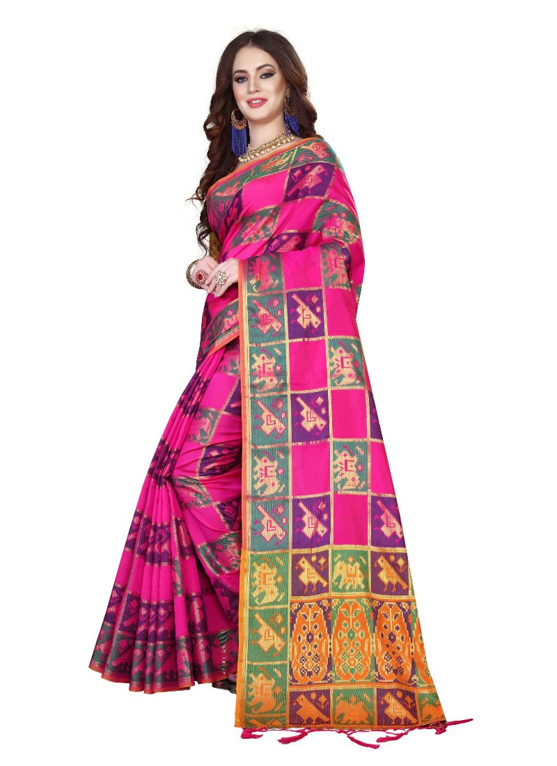 Generic Women's Kanjivaram Silk Saree with Blouse