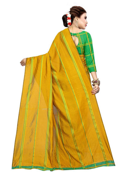 Generic Women's Polyester Cotton Saree with Blouse