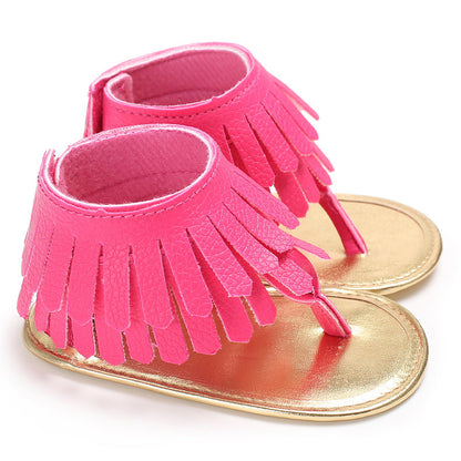 Baby Girl Toddler Shoes Multicolor Tassel Soft Sole Flip-flop Sandals Toddler Shoes