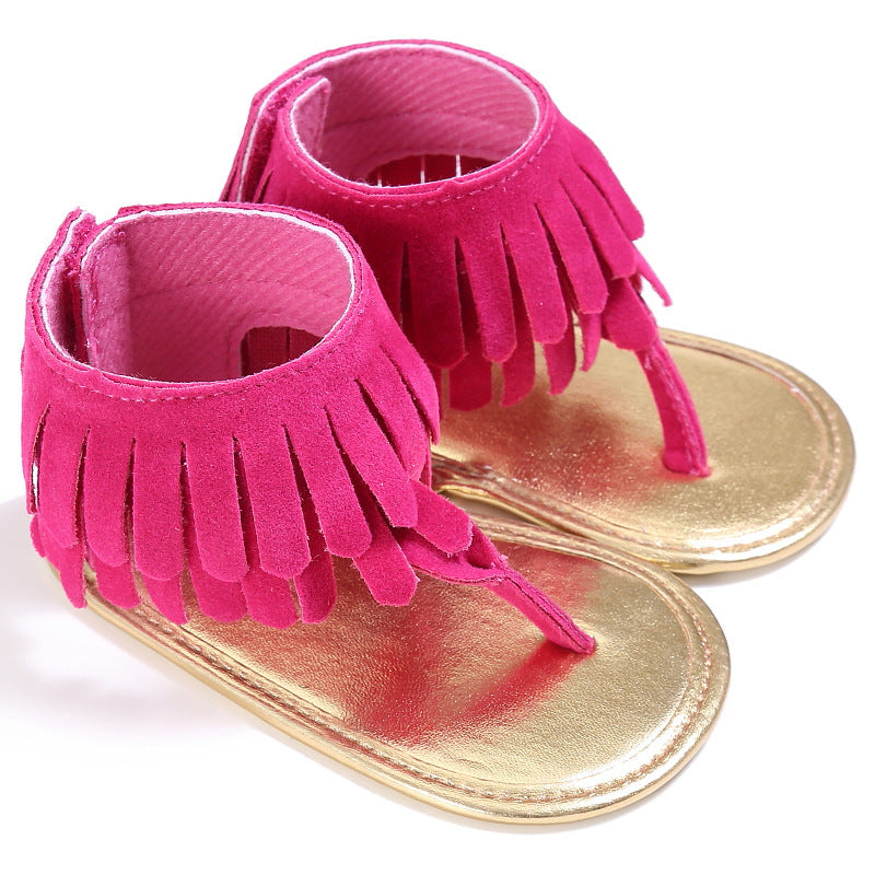 Baby Girl Toddler Shoes Multicolor Tassel Soft Sole Flip-flop Sandals Toddler Shoes