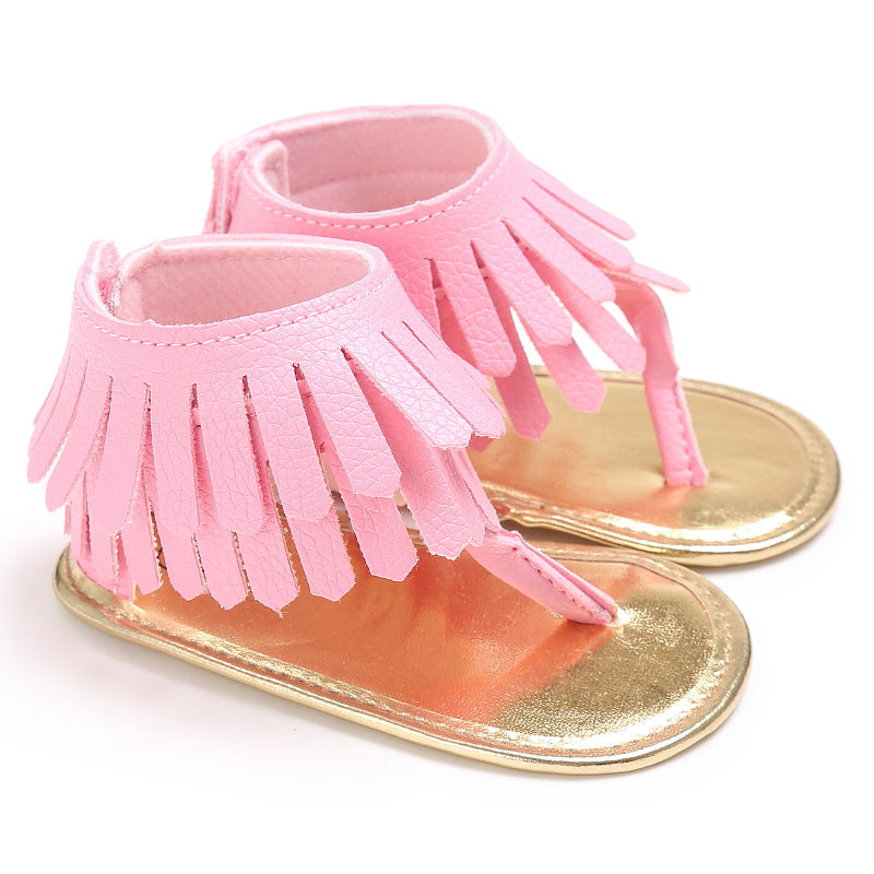 Baby Girl Toddler Shoes Multicolor Tassel Soft Sole Flip-flop Sandals Toddler Shoes