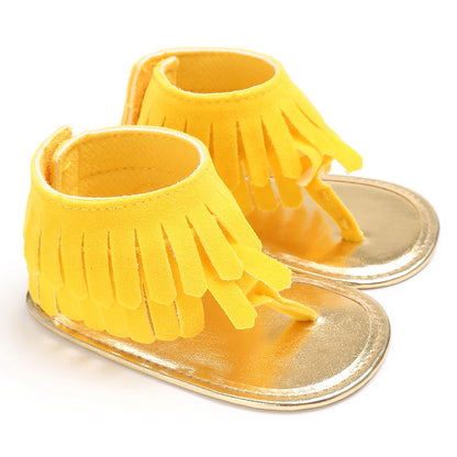 Baby Girl Toddler Shoes Multicolor Tassel Soft Sole Flip-flop Sandals Toddler Shoes