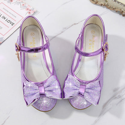 Fashion Simple Girls Crystal Leather Shoes