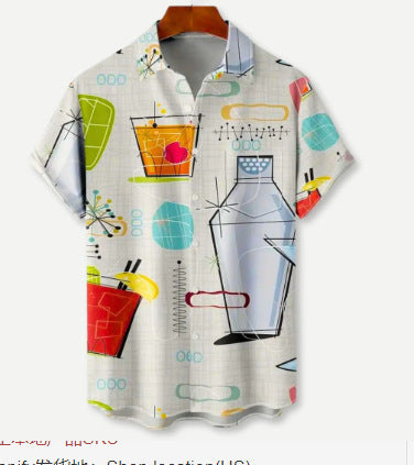 Size 3D Shirt Hot Sale Series 3D Digital Printing Hawaiian Shirt