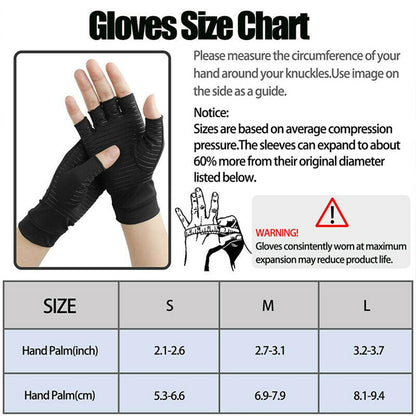 Compression Arthritis Glove Unisex Joint Pain Relief Half Finger Brace