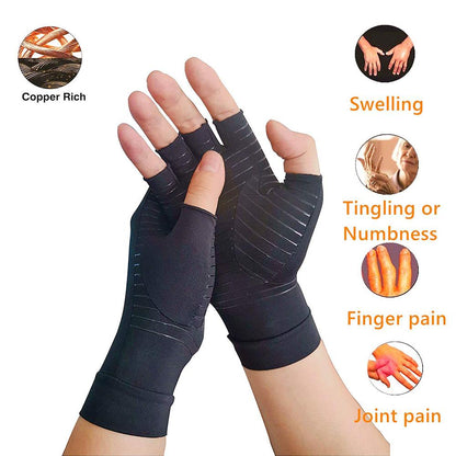 Compression Arthritis Glove Unisex Joint Pain Relief Half Finger Brace