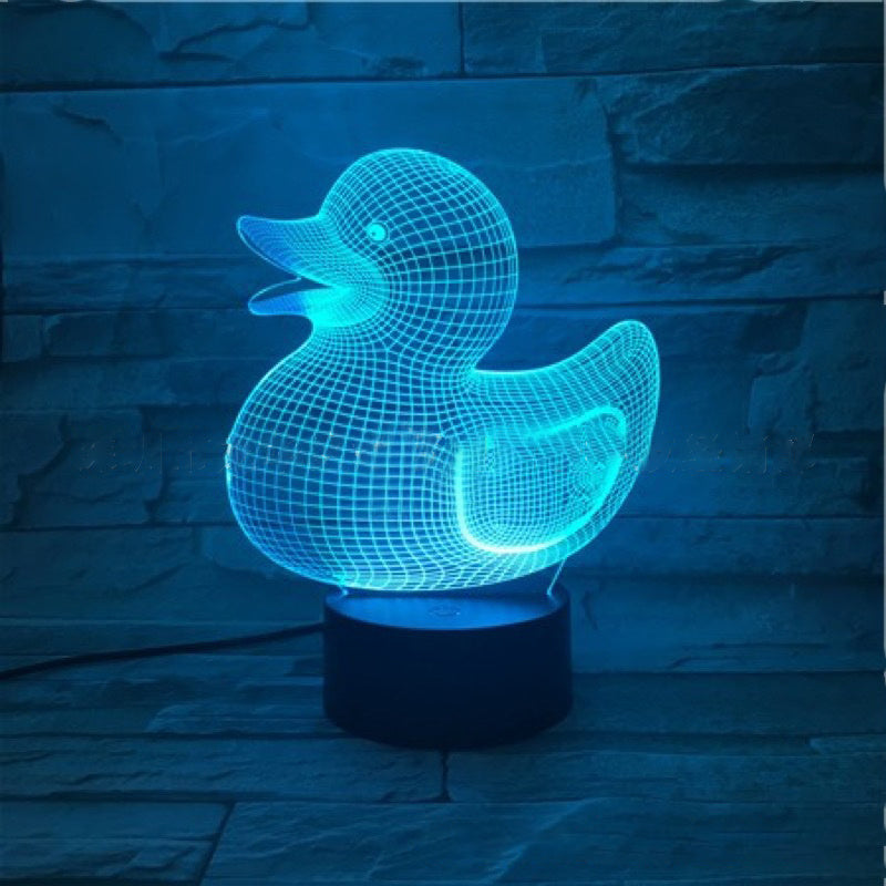 Little yellow duck 3D night light creative cartoon table lamp