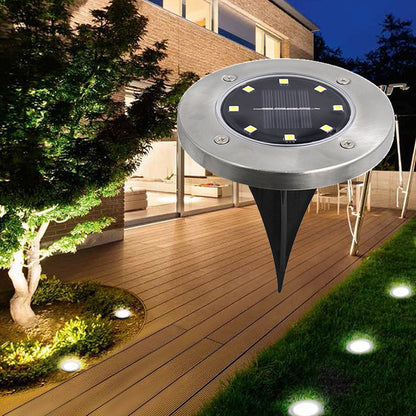 4/8 LEDs Solar Powered Buried Light Outdoor Pathway Garden Decking