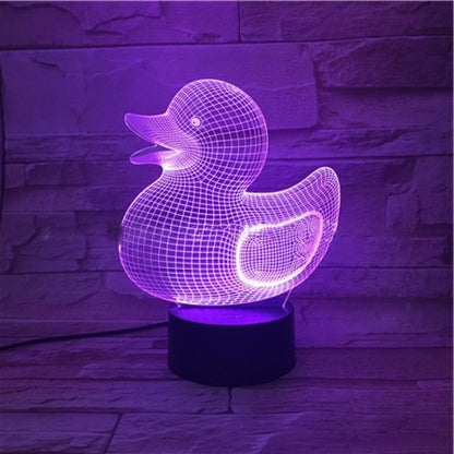 Little yellow duck 3D night light creative cartoon table lamp