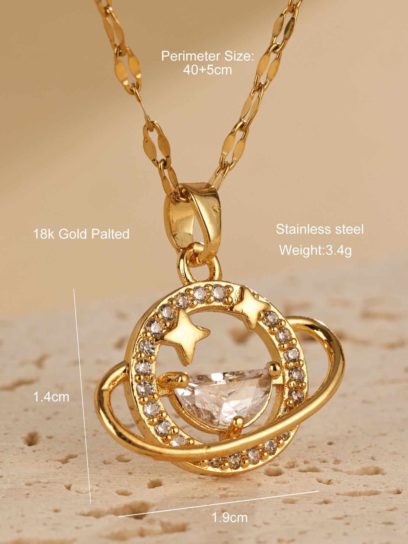 Zircon Star River Cosmic Necklace With Light Luxury And Unique Design Sense, Advanced Planet Clavicle Chain