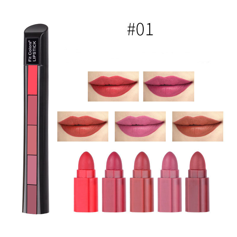 Matte 5-color Lipstick Set Velvet Lip Stick