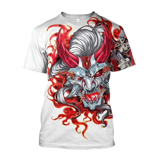 3D Men's T-shirt Samurai Printed T-shirt