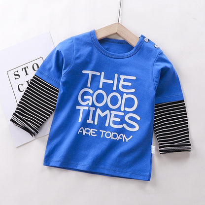 Children's Long-sleeved T-shirt Cotton Single Top