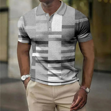 Cross-border European And American Men's Fashion Trend Digital Printing Plaid