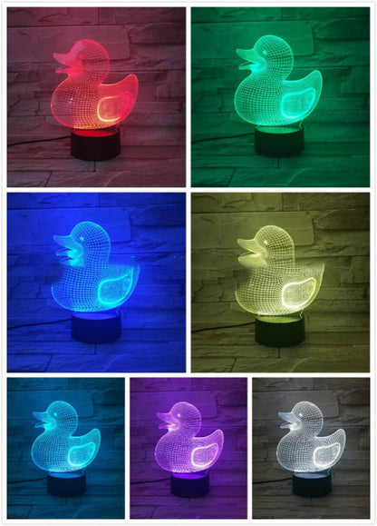 Little yellow duck 3D night light creative cartoon table lamp