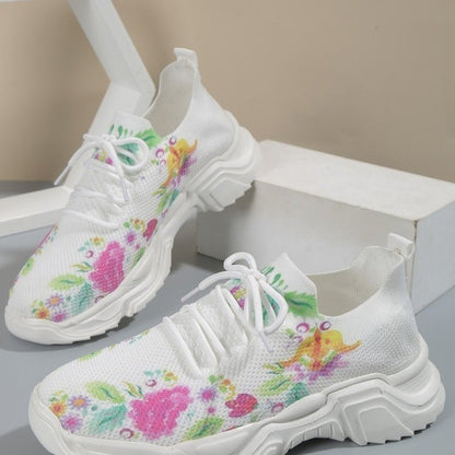 Flower Sports Shoes Women's Fashion Flat