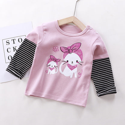 Children's Long-sleeved T-shirt Cotton Single Top