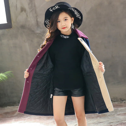 Big Kids Korean AutumnWinter Woolen Coat