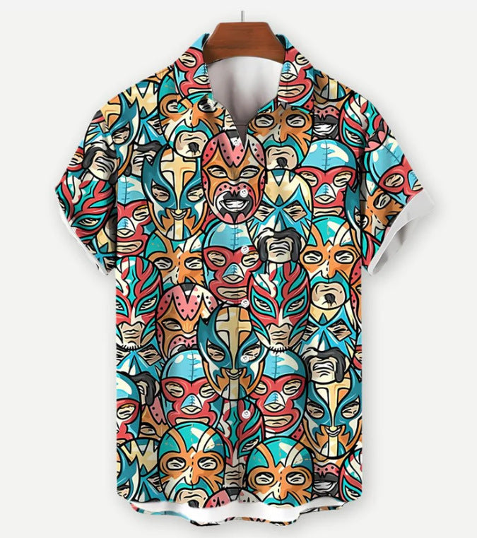 Size 3D Shirt Hot Sale Series 3D Digital Printing Hawaiian Shirt