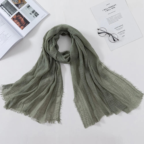 Muslim Crinkle 70*175Cm Women Hijab Scarf Soft Cotton Headscarf