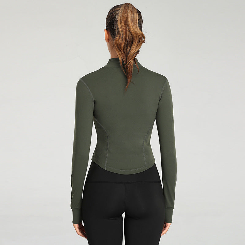 Stand Collar Slim Fit Yoga Jacket