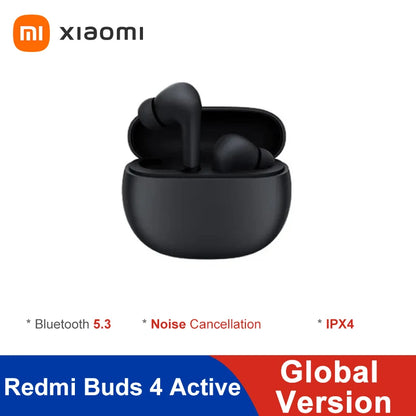 Global Version Xiaomi Redmi Buds 4 Active TWS Earphone Noise Cancellation for Calls Bluetooth 5.3 IPX4 Waterproof Headphone