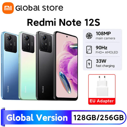 Global Version Xiaomi Redmi Note 12S Smartphone MTK Helio G96 108MP Camera 5000mAh 90Hz 6.43" AMOLED DotDisplay 33W Fast Charge