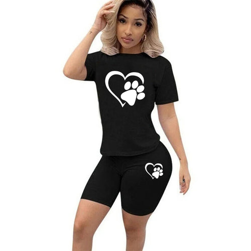 Summer Sexy Fashion T-Shirt Shorts Ladies O-Neck Tee Short Sleeve Tops