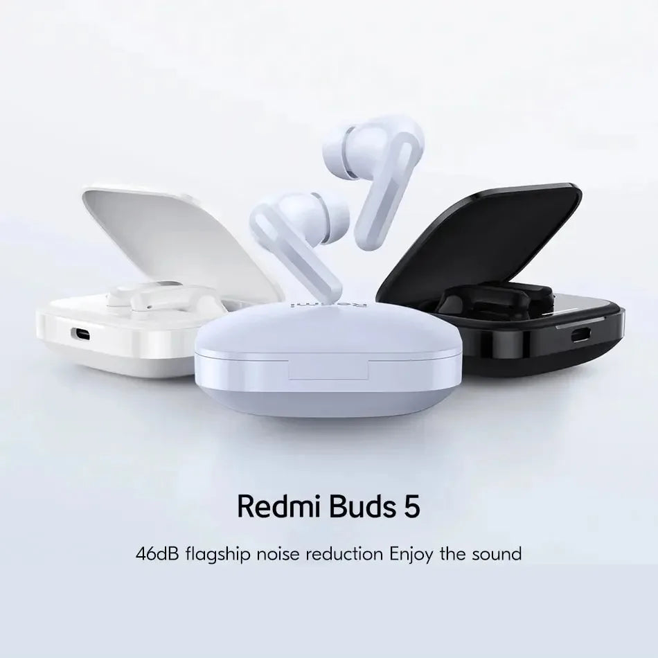 Xiaomi Redmi Buds 5 Earphone Bluetooth 5.3 46dB Active Noise Cancellation 40h Long Battery Life Headset Dual-device Connectivity