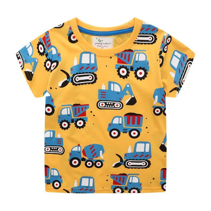 Boys' Creative Cartoon Print Short Sleeves