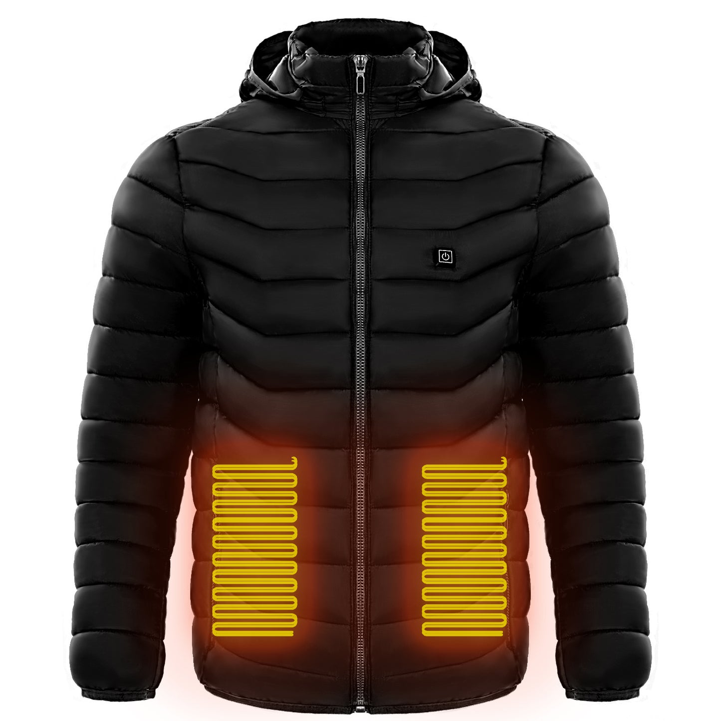 Men Heated Puffer Jacket Electric Heating Coat Insulated Hood Windbreaker 9Heat Zones