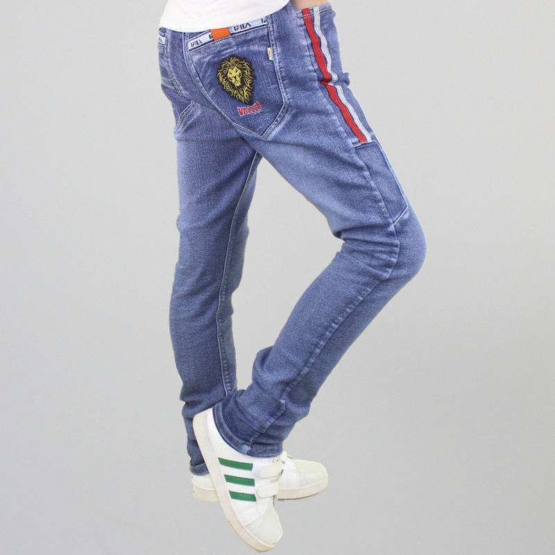 Boys Jeans Casual Pants Straight Stretch