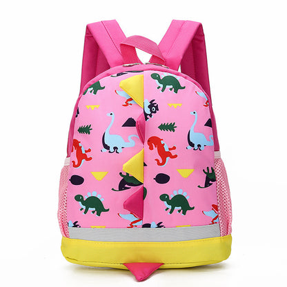 Cartoon Dinosaur Children Bag Kindergarten Children School Bag, Breathable, double root.