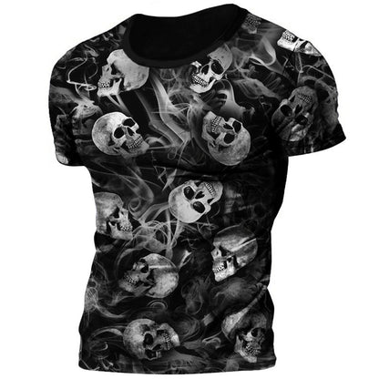 Men's Casual Versatile Skull Print T-shirt