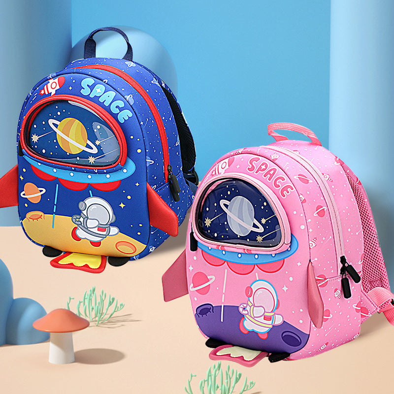 Kids School Bag, Breathable Trend Astronaut Kindergarten Anti Lost Backpack