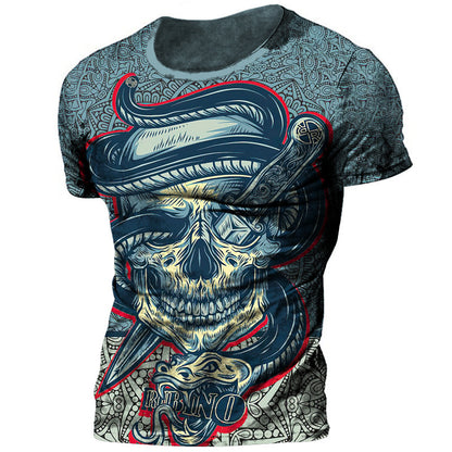 Men's Casual Versatile Skull Print T-shirt