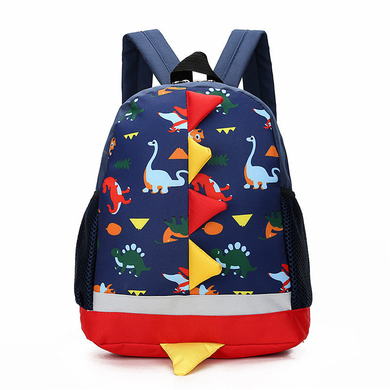 Cartoon Dinosaur Children Bag Kindergarten Children School Bag, Breathable, double root.