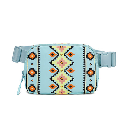 New Bohemian Print Waist Bag With Adjustable Shoulder Strap Fashion Casual Outdoor Running Crossbody Bag For Women