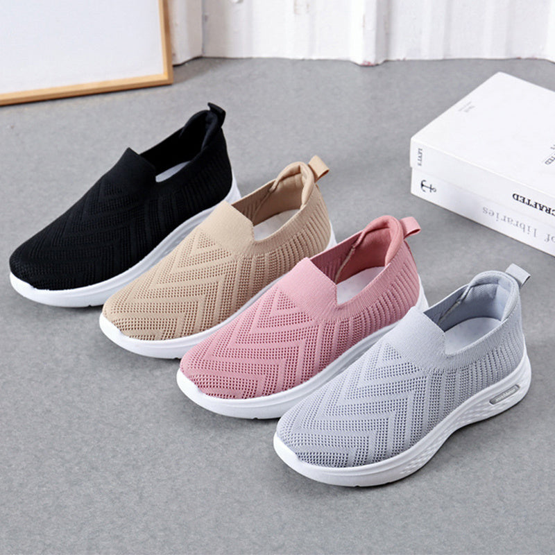 Casual Mesh Shoes Sock Slip On Flat Shoes For Women Sneakers Casual Soft Sole Walking Sports Shoe