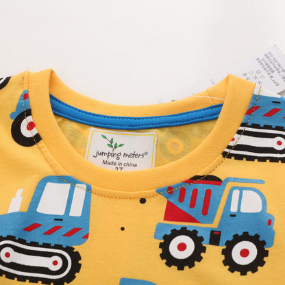 Boys' Creative Cartoon Print Short Sleeves