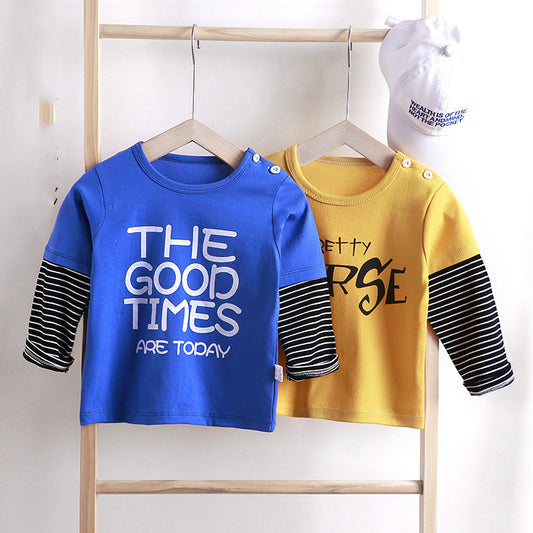 Children's Long-sleeved T-shirt Cotton Single Top